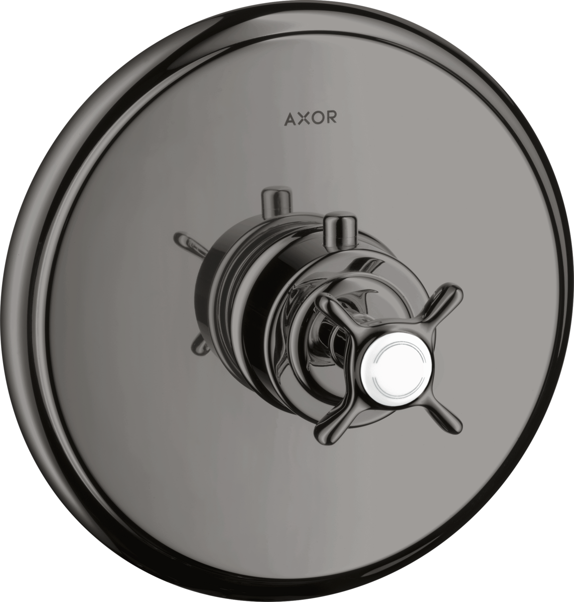 HANSGROHE AXOR Montreux Thermostat Unterputz mit Kreuzgriff #16810330 - Polished Black Chrome