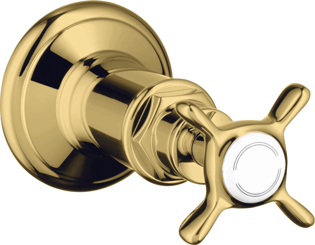 HANSGROHE AXOR Montreux Absperrventil Unterputz mit Kreuzgriff #16871990 - Polished Gold Optic