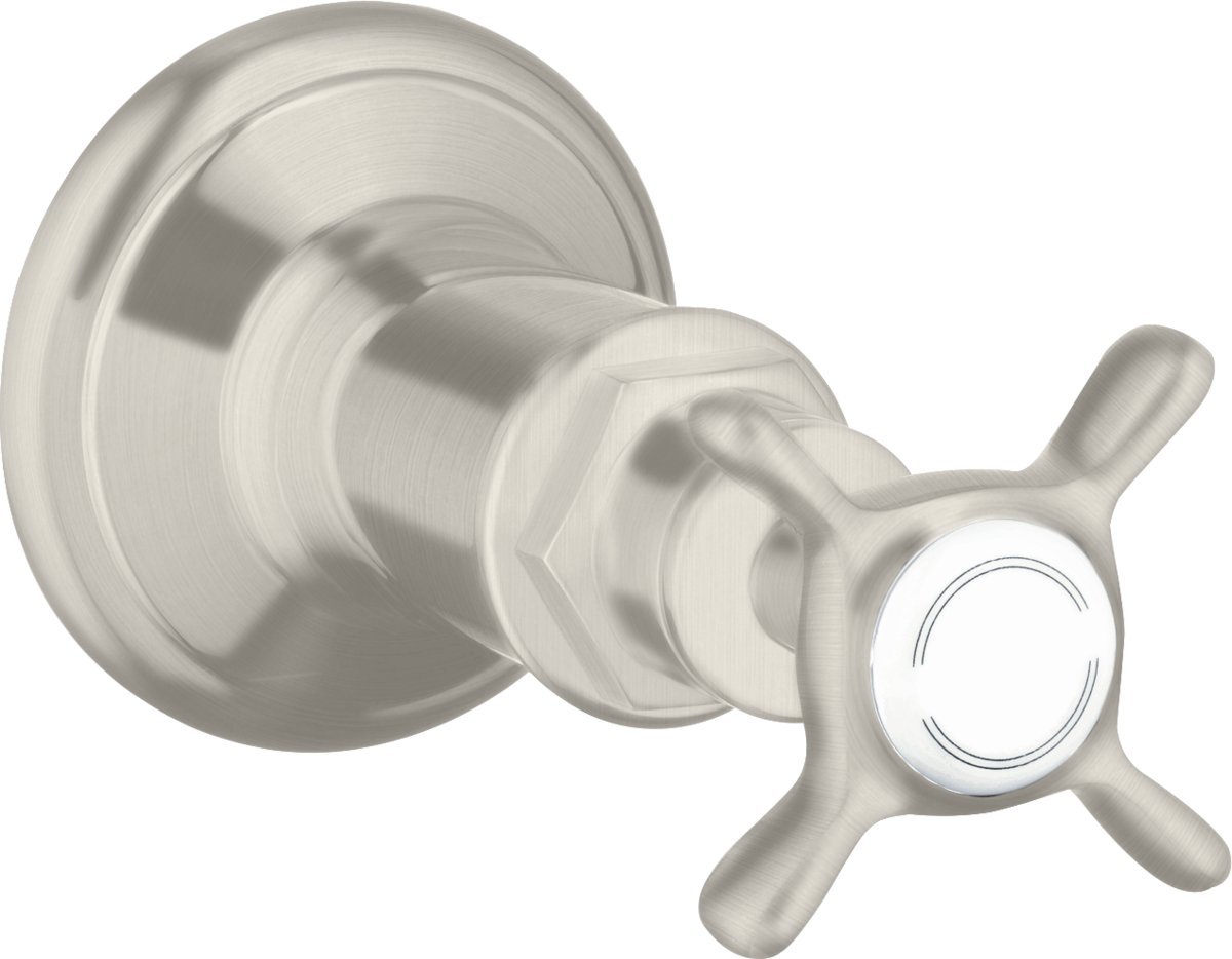 HANSGROHE AXOR Montreux Absperrventil Unterputz mit Kreuzgriff #16871800 - Edelstahl Optic