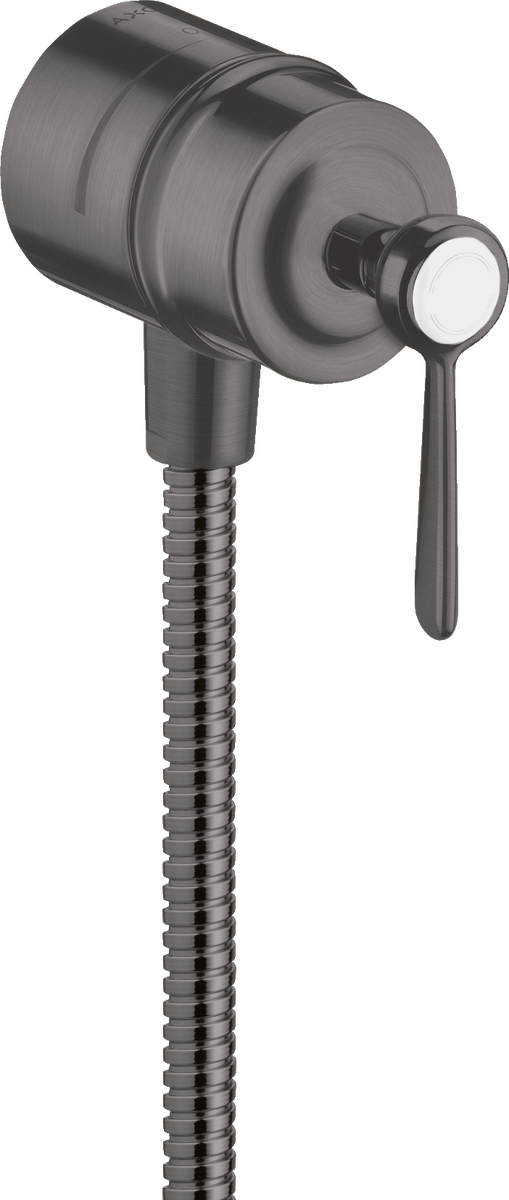 HANSGROHE AXOR Montreux Wandanschluss Stop mit Rückflussverhinderer, Absperrventil und Hebelgriff #16883340 - Brushed Black Chrome
