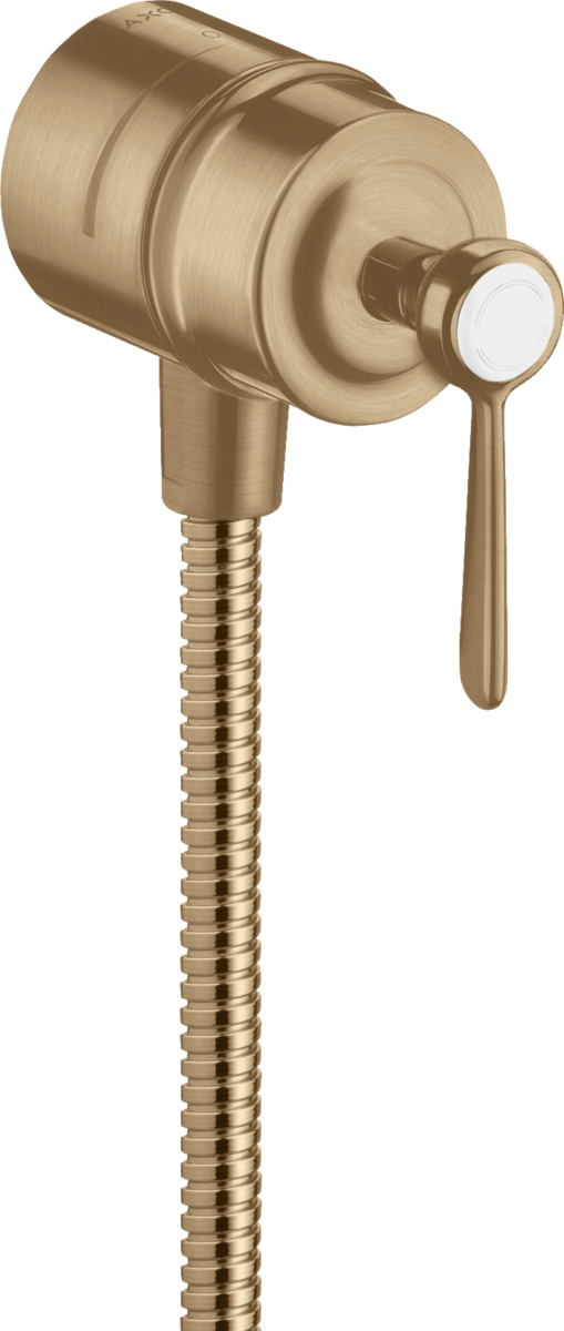 HANSGROHE AXOR Montreux Wandanschluss Stop mit Rückflussverhinderer, Absperrventil und Hebelgriff #16883140 - Brushed Bronze