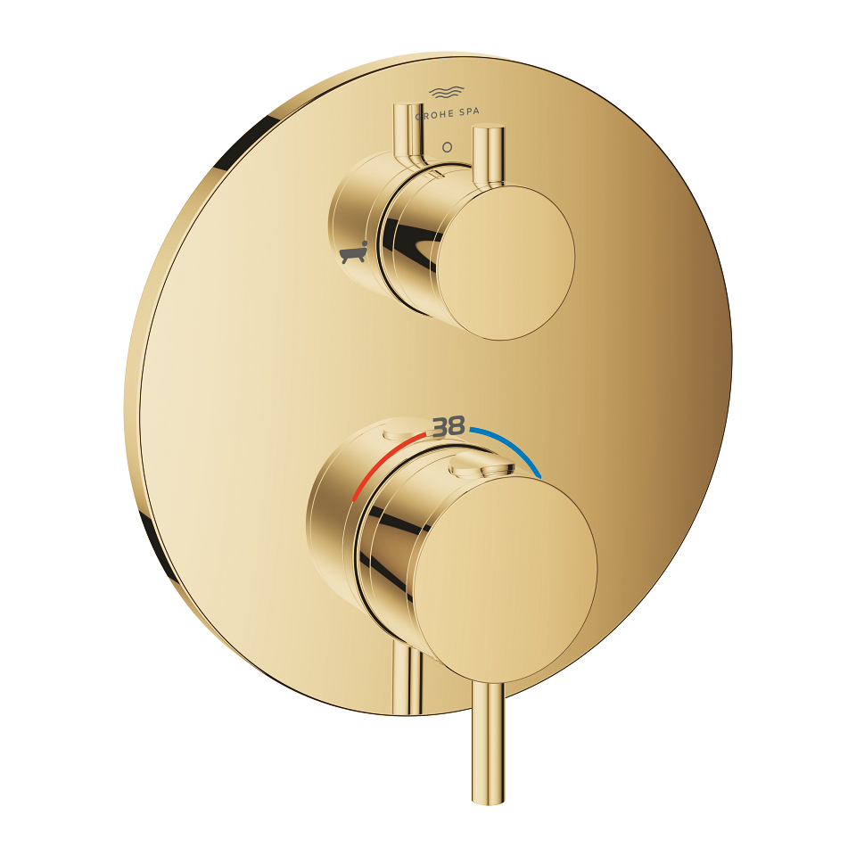 GROHE Atrio Thermostat-Wannenbatterie mit integrierter 2-Wege-Umstellung #24359GL0 - cool sunrise
