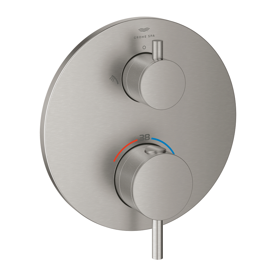 GROHE Atrio Thermostat-Brausebatterie mit integrierter 2-Wege-Umstellung #24358DC0 - supersteel