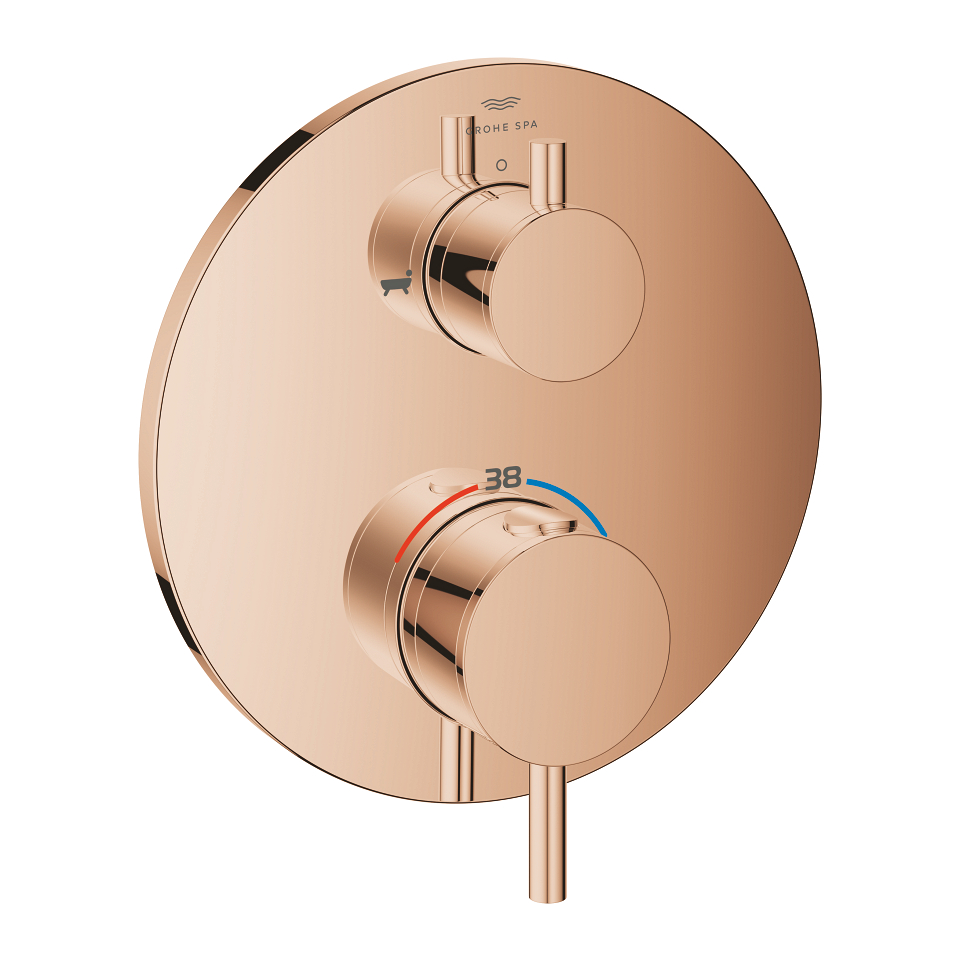 GROHE Atrio Thermostat-Wannenbatterie mit integrierter 2-Wege-Umstellung #24359DA0 - warm sunset