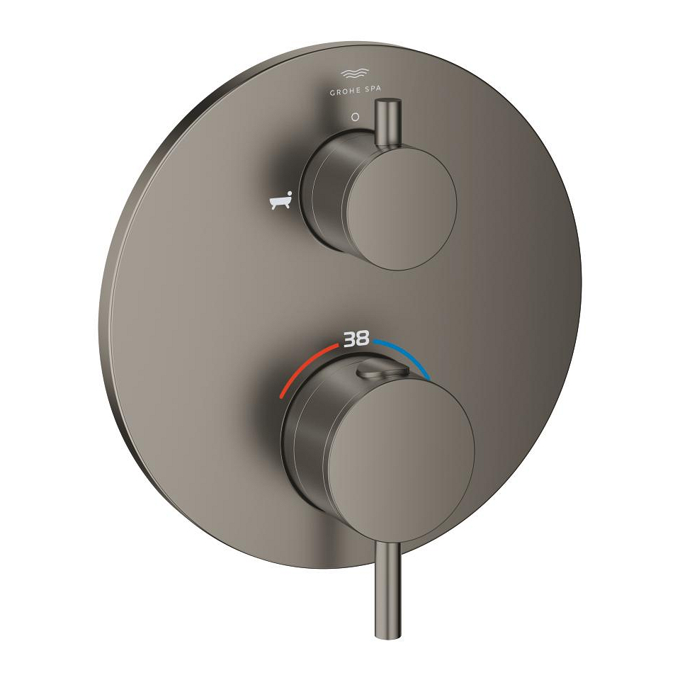 GROHE Atrio Thermostat-Wannenbatterie mit integrierter 2-Wege-Umstellung #24359MG0 - satin graphite