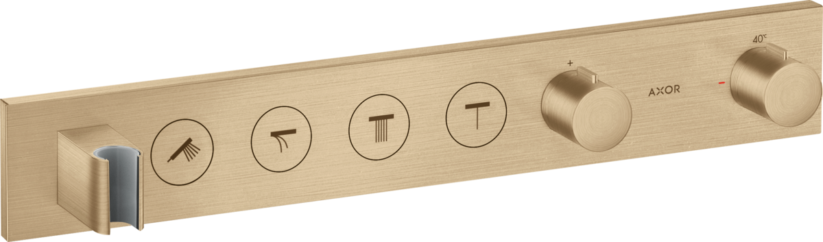 HANSGROHE AXOR ShowerSolutions Thermostatmodul Select 600/90 Unterputz für 4 Verbraucher #18357140 - Brushed Bronze