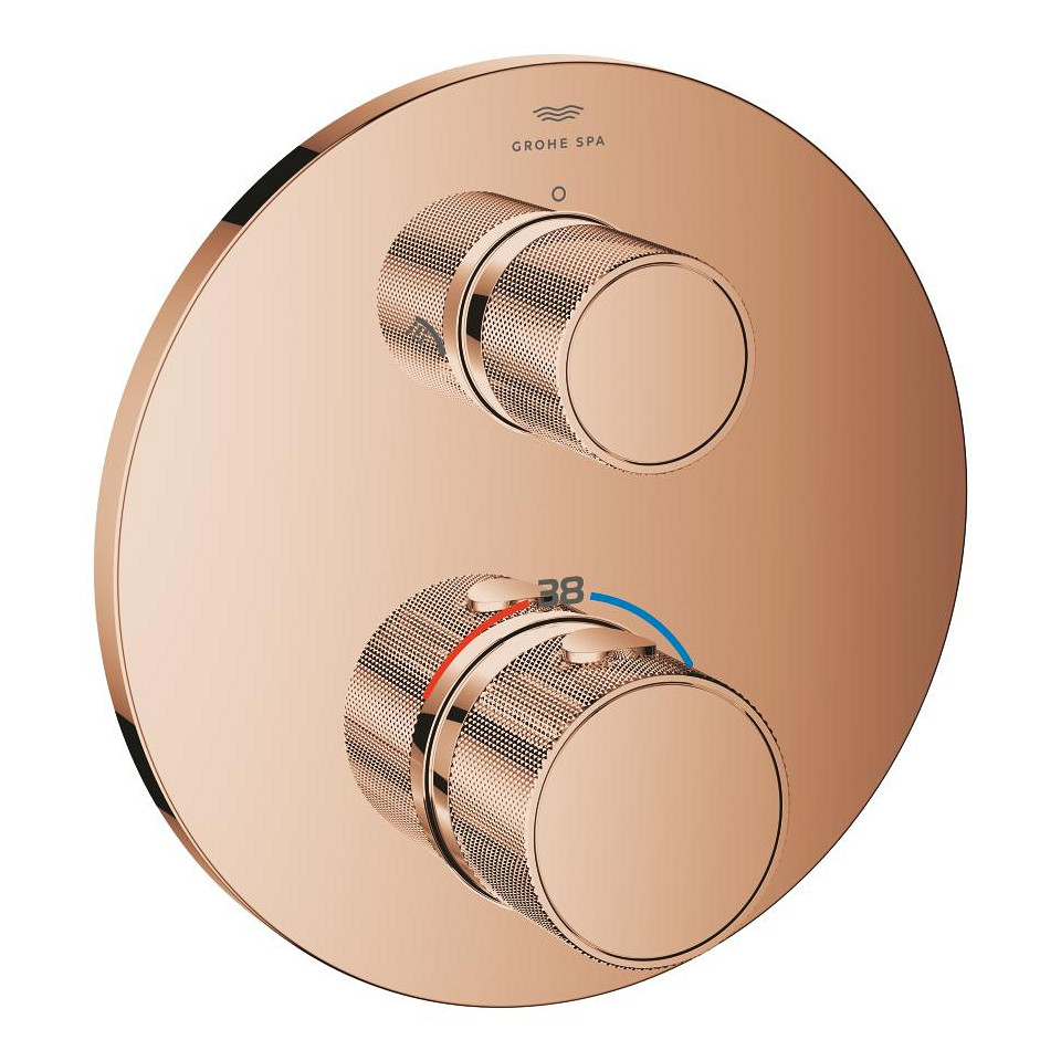 GROHE Atrio Private Collection Thermostat-Brausebatterie mit integrierter 2-Wege-Umstellung mit Knopfbetätigung #24396DA0 - warm sunset