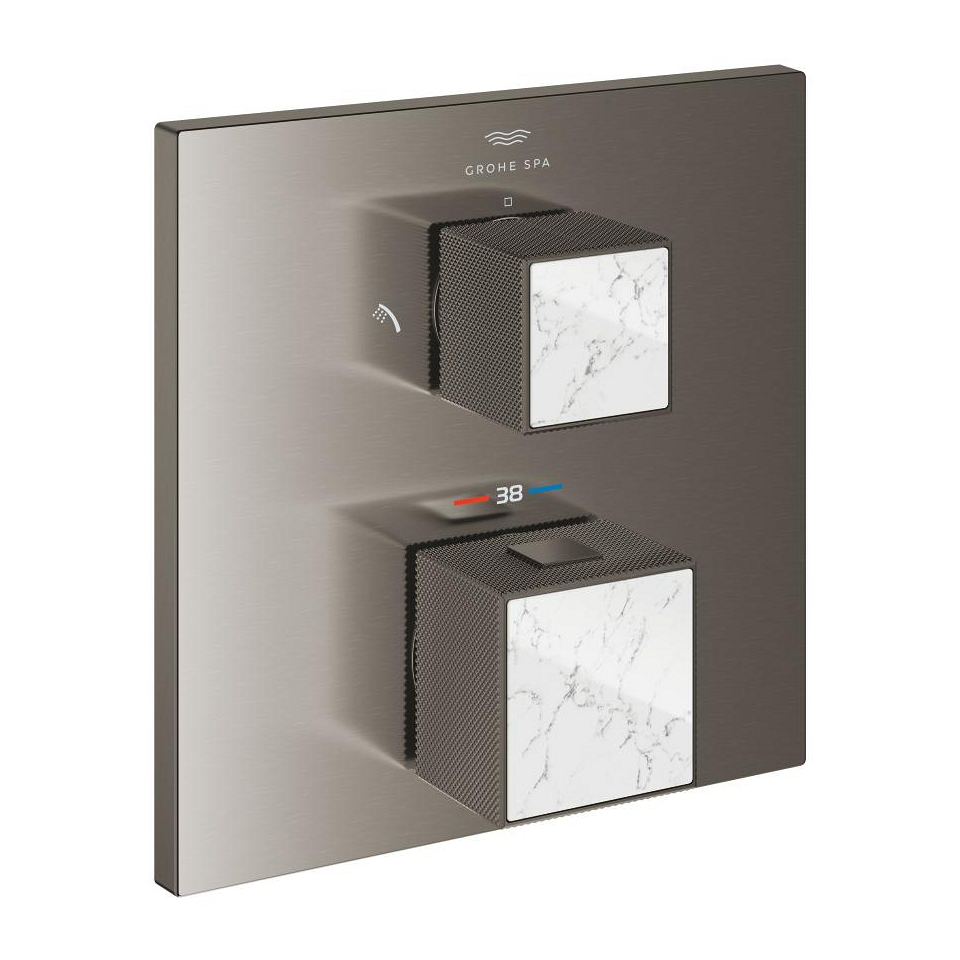 GROHE Allure Brilliant Thermostat-Brausebatterie mit integrierter 2-Wege-Umstellung #24429AL0 - hard graphite gebürstet