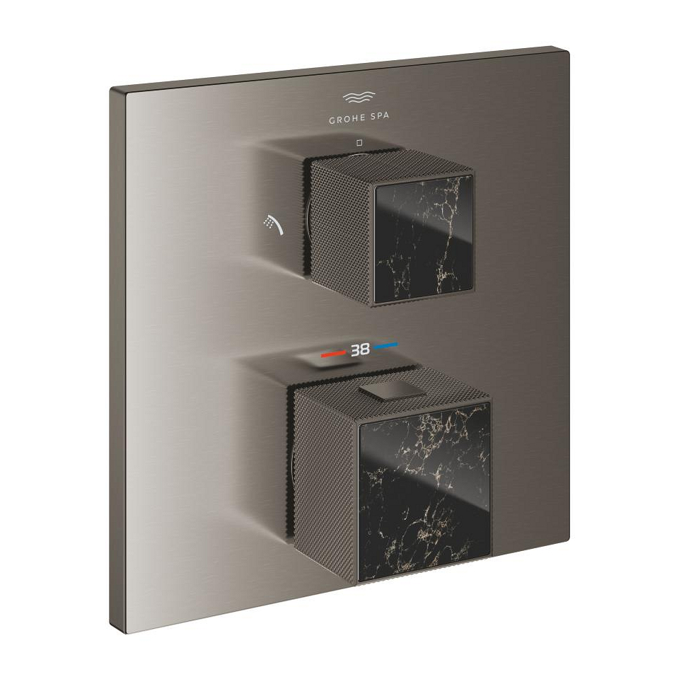 GROHE Allure Brilliant Thermostat-Brausebatterie mit integrierter 2-Wege-Umstellung #24430AL0 - hard graphite gebürstet