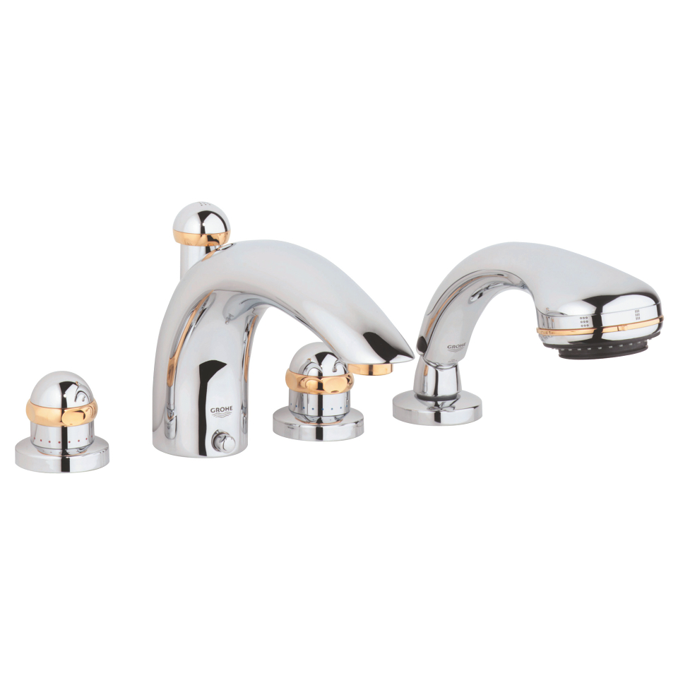 GROHE Sentosa 4-Loch Thermostat-Wannen- Kombination, 3/4″ #25551IG0 - chrom/gold