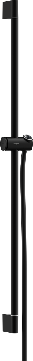 HANSGROHE Unica Brausestange Pulsify S 90 cm mit Push Handbrausehalter und Isiflex Brauseschlauch 160 cm #24401670 - Mattschwarz