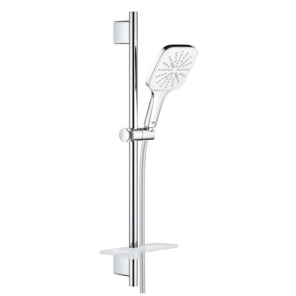 GROHE Rainshower SmartActive 130 Cube Brausestangenset 3 Strahlarten #26584LS0 - moon white
