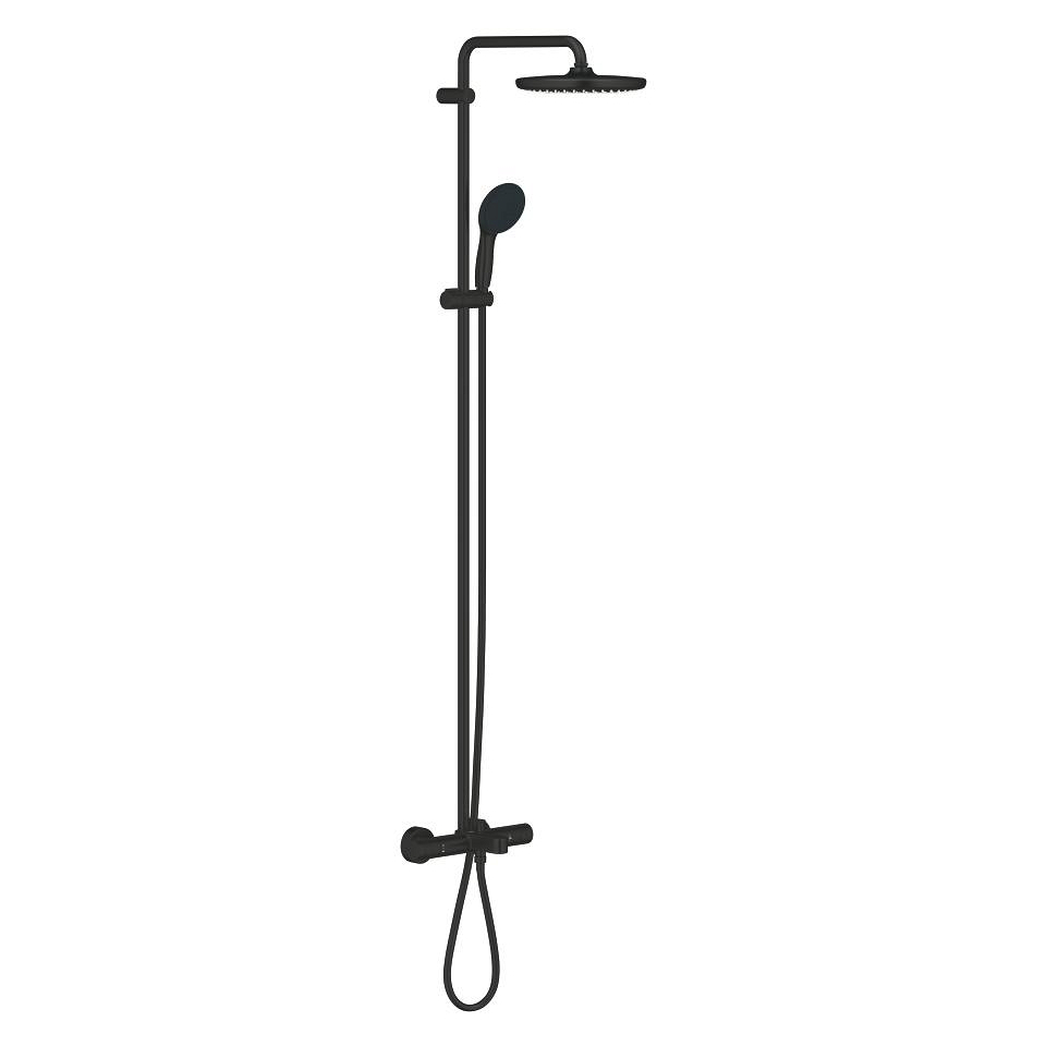 GROHE Tempesta System 250 Duschsystem mit Thermostat-Wannenbatterie für die Wandmontage #266722431 - matt black