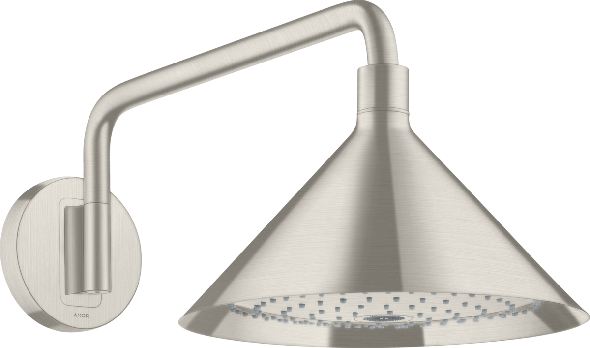 HANSGROHE AXOR Showers/Front Kopfbrause 240 2jet mit Brausearm #26021800 - Edelstahl Optic