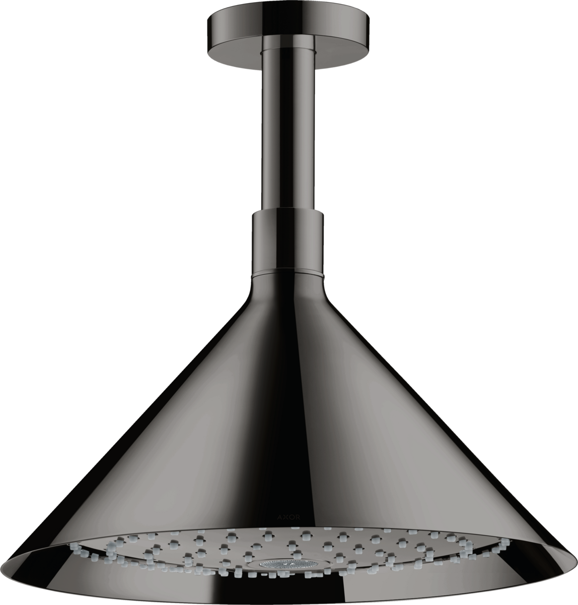 HANSGROHE AXOR Showers/Front Kopfbrause 240 2jet mit Deckenanschluss #26022330 - Polished Black Chrome