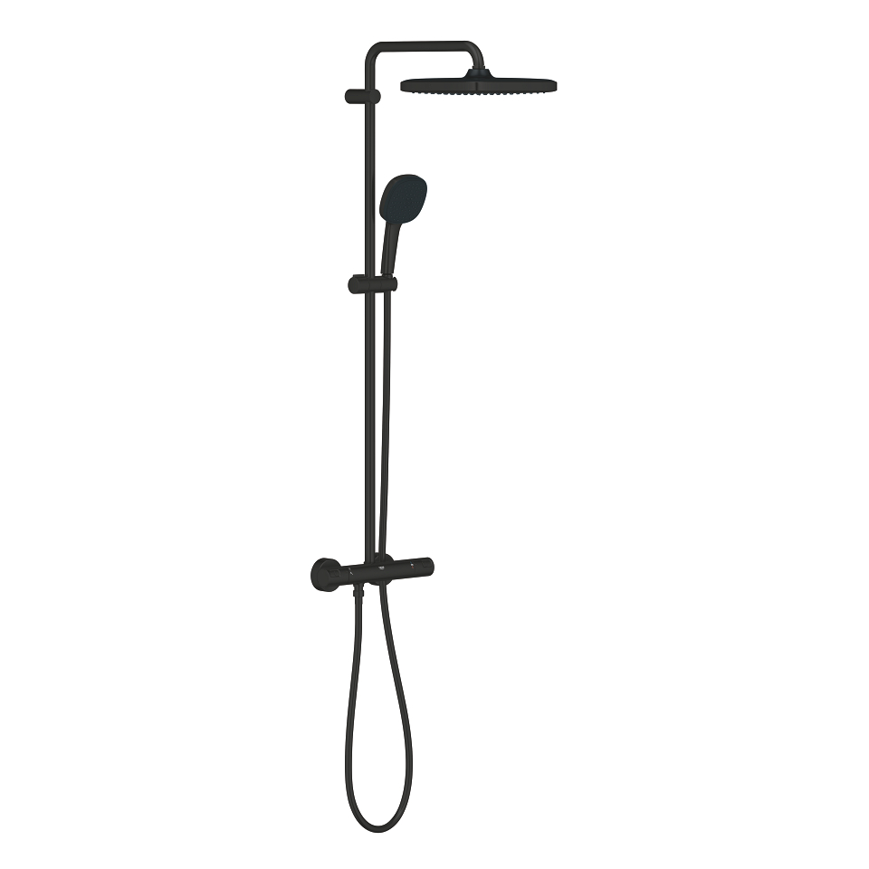GROHE Vitalio Comfort 250 Duschsystem mit Thermostatbatterie für die Wandmontage #266962431 - matt black