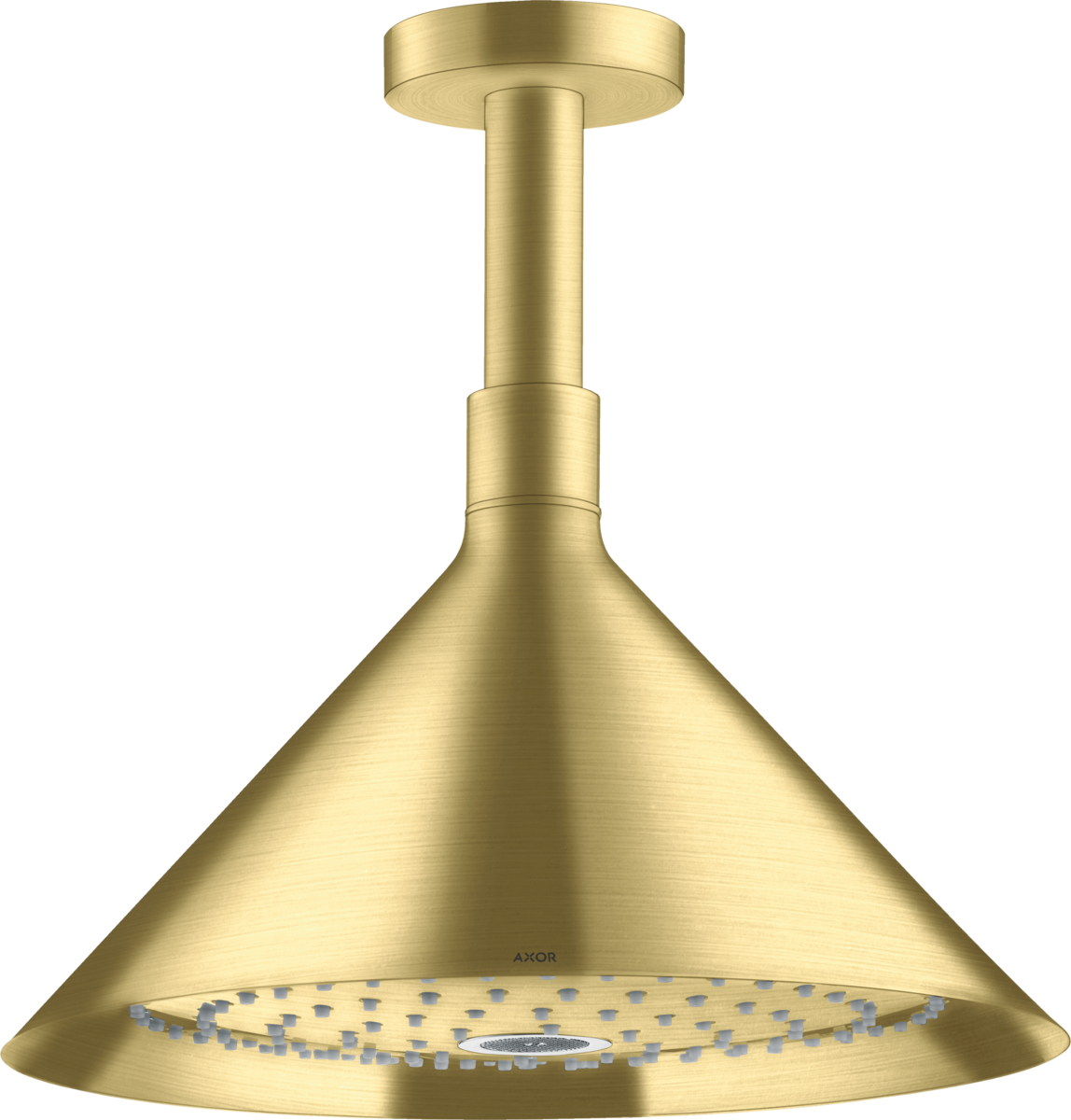 HANSGROHE AXOR Showers/Front Kopfbrause 240 2jet mit Deckenanschluss #26022950 - Brushed Brass
