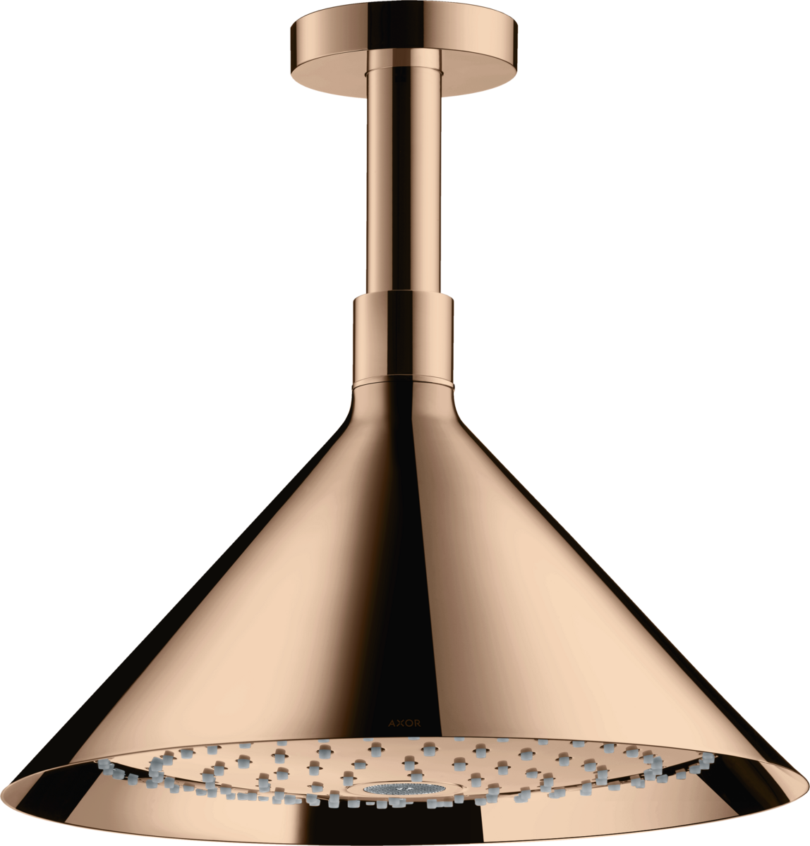 HANSGROHE AXOR Showers/Front Kopfbrause 240 2jet mit Deckenanschluss #26022300 - Polished Red Gold