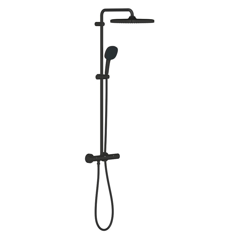 GROHE Tempesta System 250 Cube Duschsystem mit Thermostatbatterie für die Wandmontage #266892431 - matt black