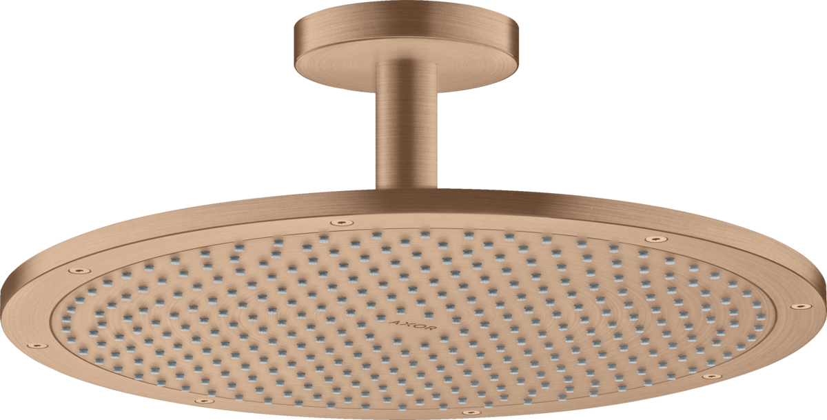 HANSGROHE AXOR ShowerSolutions Kopfbrause 350 1jet mit Deckenanschluss #26035310 - Brushed Red Gold