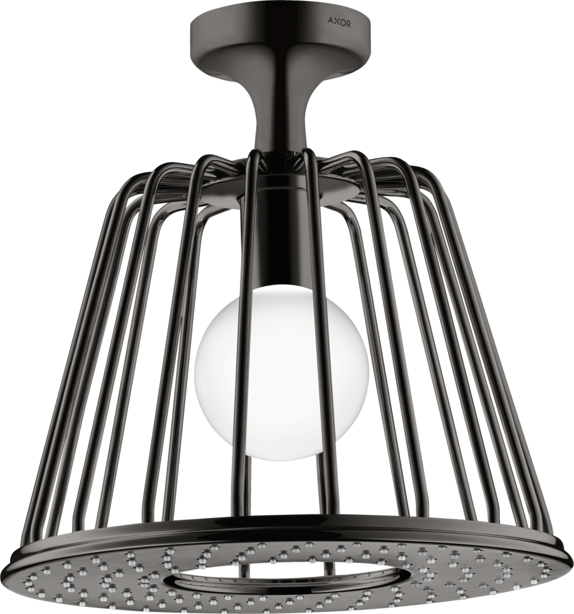HANSGROHE AXOR LampShower/Nendo LampShower 275 1jet mit Deckenanschluss #26032330 - Polished Black Chrome