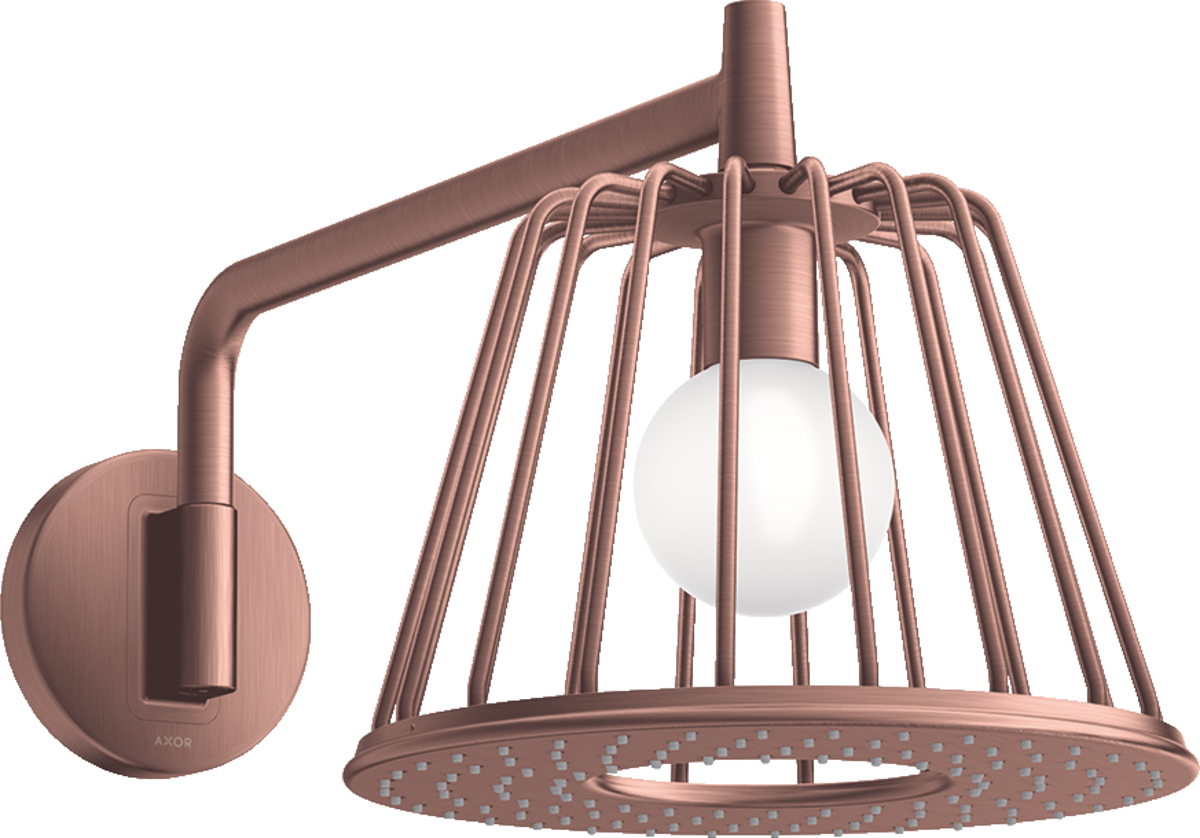 HANSGROHE AXOR LampShower/Nendo LampShower 275 1jet mit Brausearm #26031310 - Brushed Red Gold