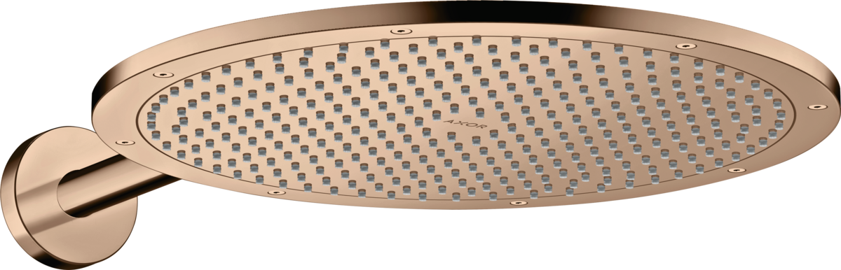 HANSGROHE AXOR ShowerSolutions Kopfbrause 350 1jet mit Brausearm #26034300 - Polished Red Gold