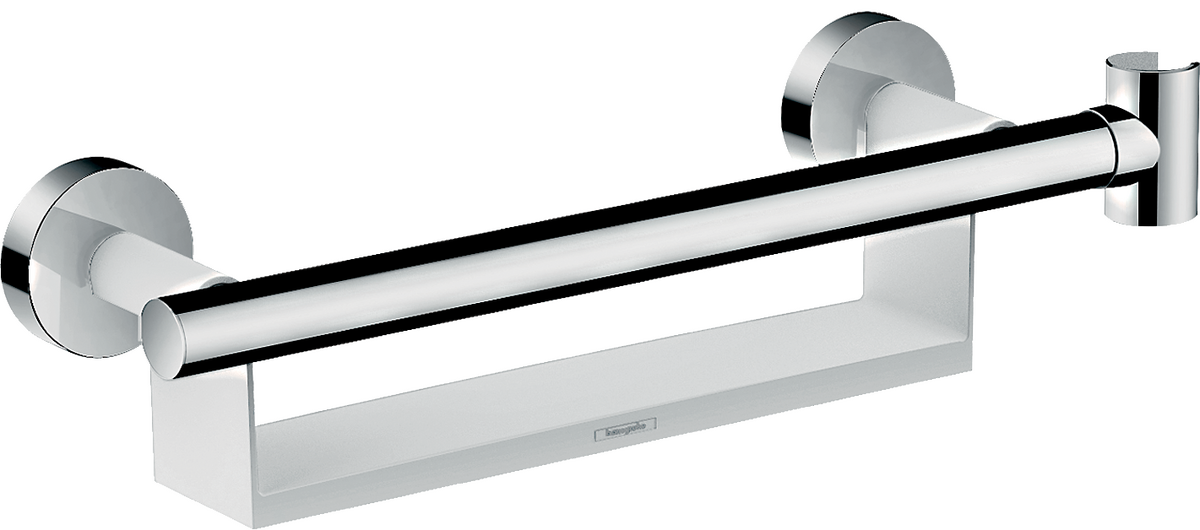 HANSGROHE Unica Haltegriff Comfort mit Ablage und Brausehalter #26328400 - Weiß/Chrom