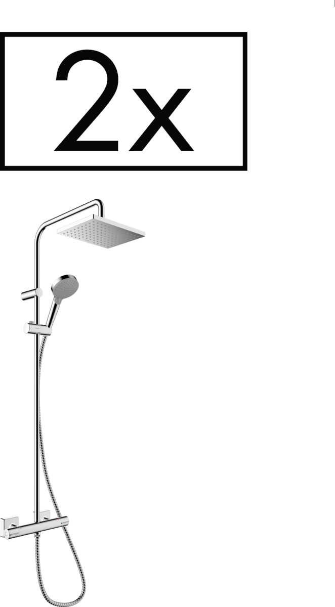 HANSGROHE Vernis Shape Showerpipe 230 1jet mit Thermostat Projektpack (2 St.) #26287000