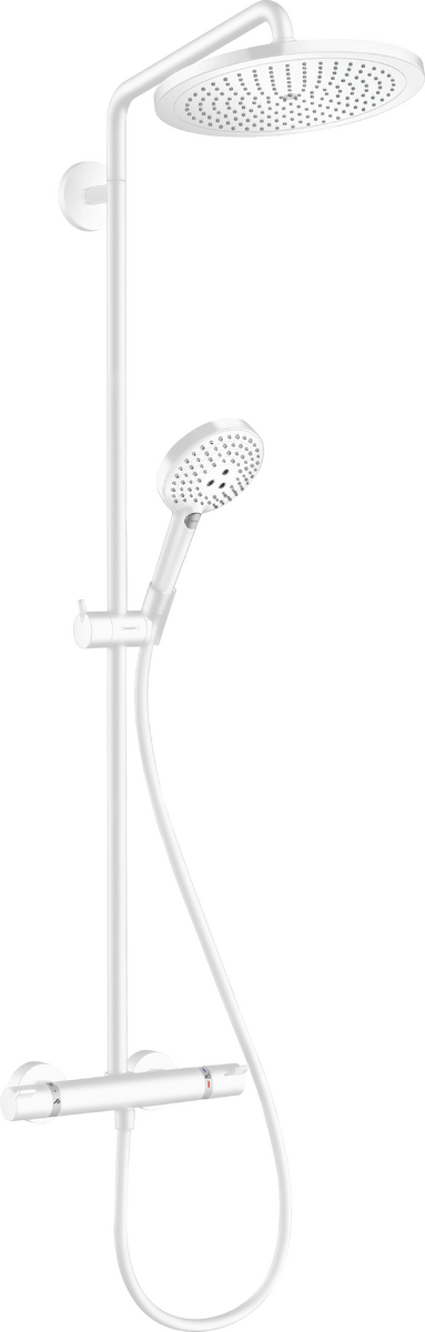 HANSGROHE Croma Select S Showerpipe 280 1jet EcoSmart mit Thermostat und Handbrause Raindance Select S 120 3jet #26891700 - Mattweiß