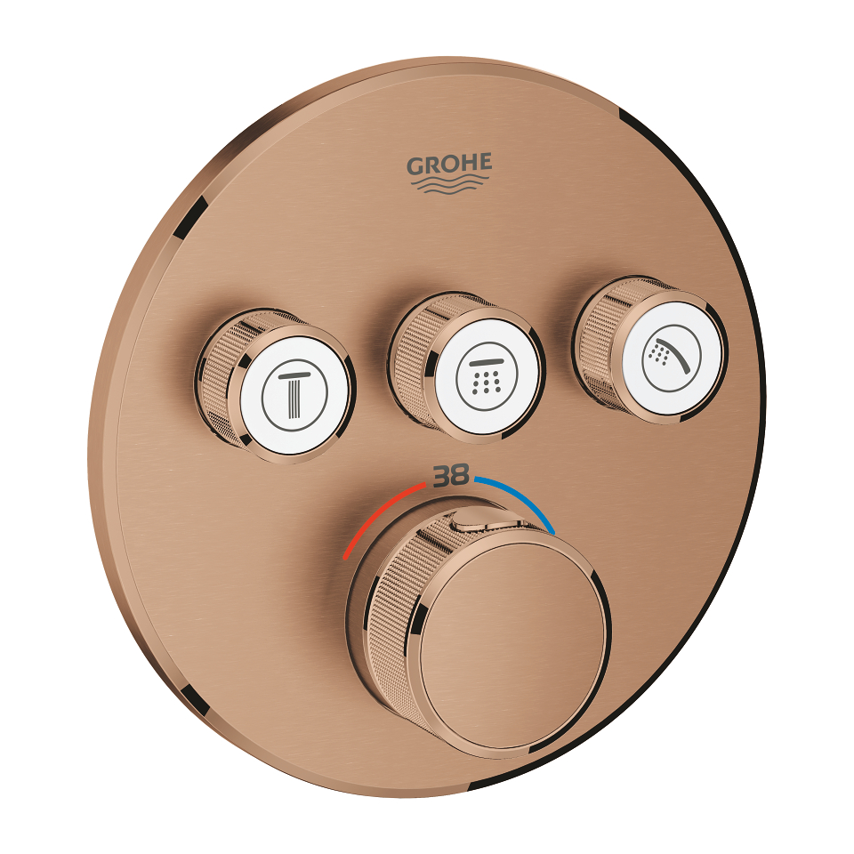 GROHE Grohtherm SmartControl Unterputz-Thermostat mit 3 Absperrventilen #29121DL0 - warm sunset gebürstet