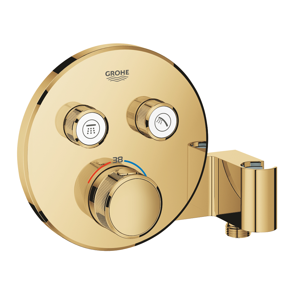 GROHE Grohtherm SmartControl Unterputz-Thermostat mit 2 Absperrventilen und integriertem Brausehalter #29120GL0 - cool sunrise