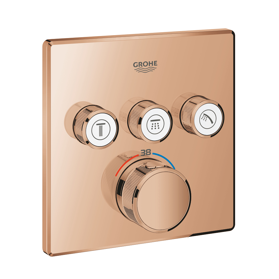 GROHE Grohtherm SmartControl Unterputz-Thermostat mit 3 Absperrventilen #29126DA0 - warm sunset