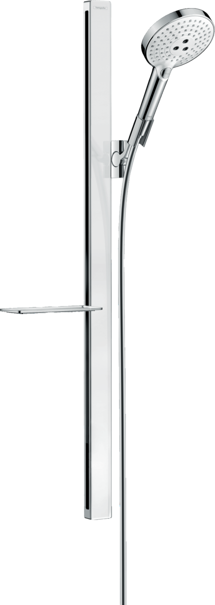 HANSGROHE Raindance Select S Brauseset 120 3jet mit Brausestange 90 cm und Ablage #27648400 - Weiß/Chrom