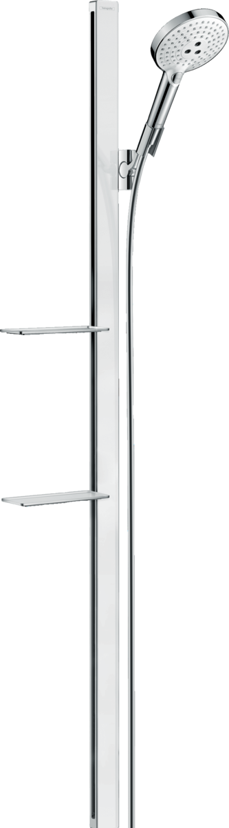 HANSGROHE Raindance Select S Brauseset 120 3jet mit Brausestange 150 cm und Ablagen #27646400 - Weiß/Chrom