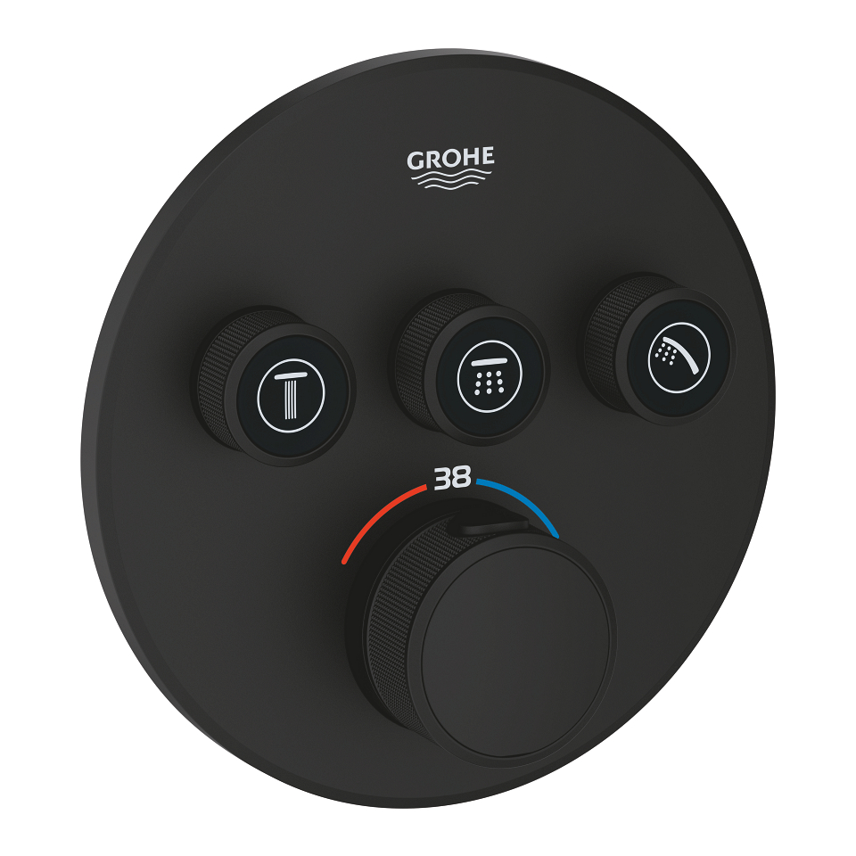 GROHE Grohtherm SmartControl Unterputz-Thermostat mit 3 Absperrventilen #29508KF0 - phantom black