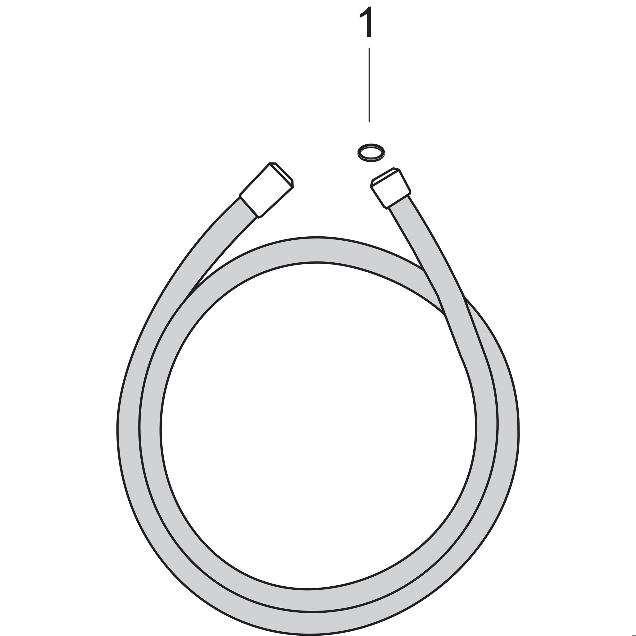 HANSGROHE AXOR Starck Metalleffekt Brauseschlauch 1,25 m mit zylindrischen Muttern #28282340 - Brushed Black Chrome