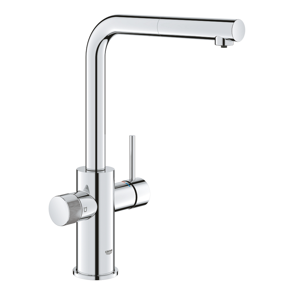 GROHE Blue Pure Minta Einzelarmatur mit herausziehbarem Mousseurauslauf #30601000 - chrom