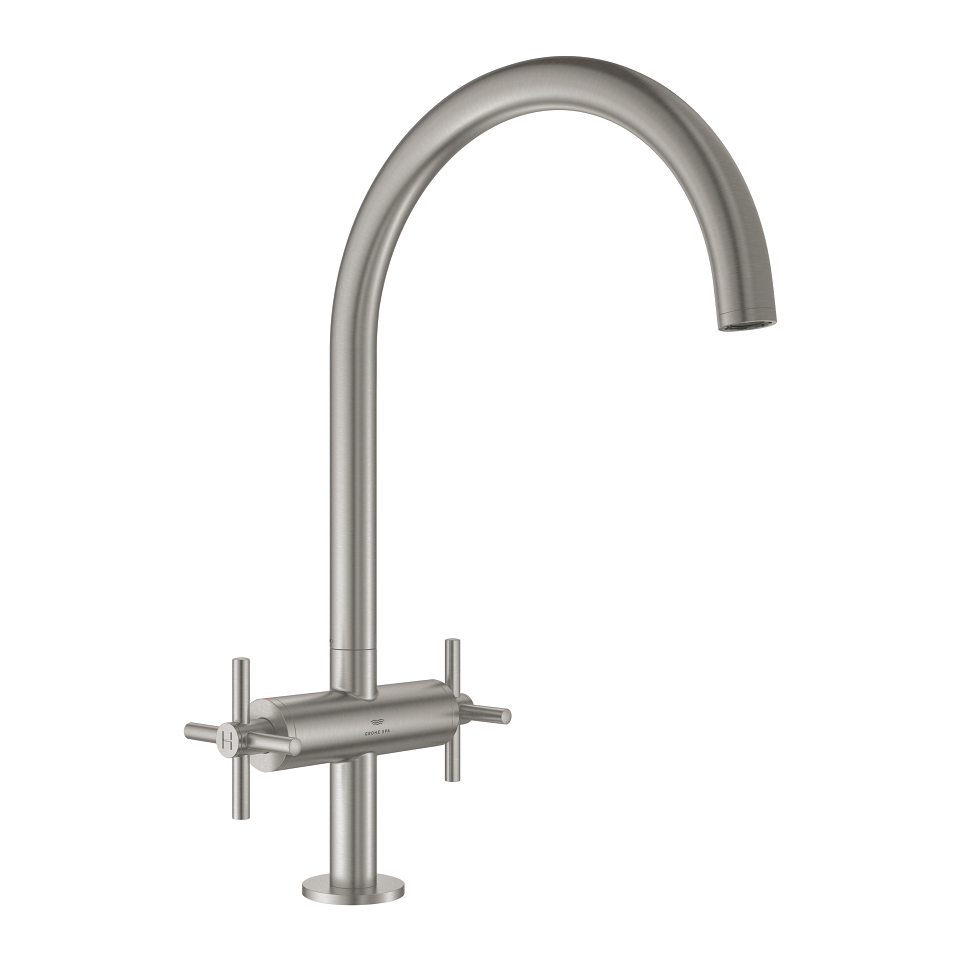 GROHE Atrio Zweigriff-Spültischbatterie, 1/2″ #30609DC0 - supersteel