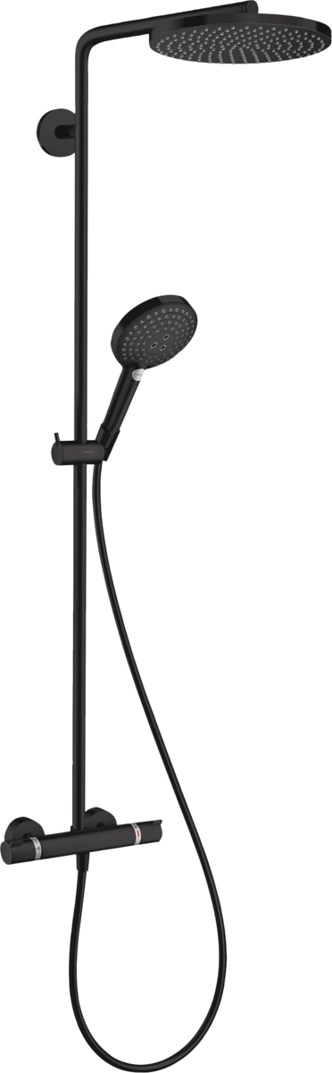 HANSGROHE Raindance S Showerpipe 240 1jet PowderRain EcoSmart mit Thermostat #28823670 - Mattschwarz