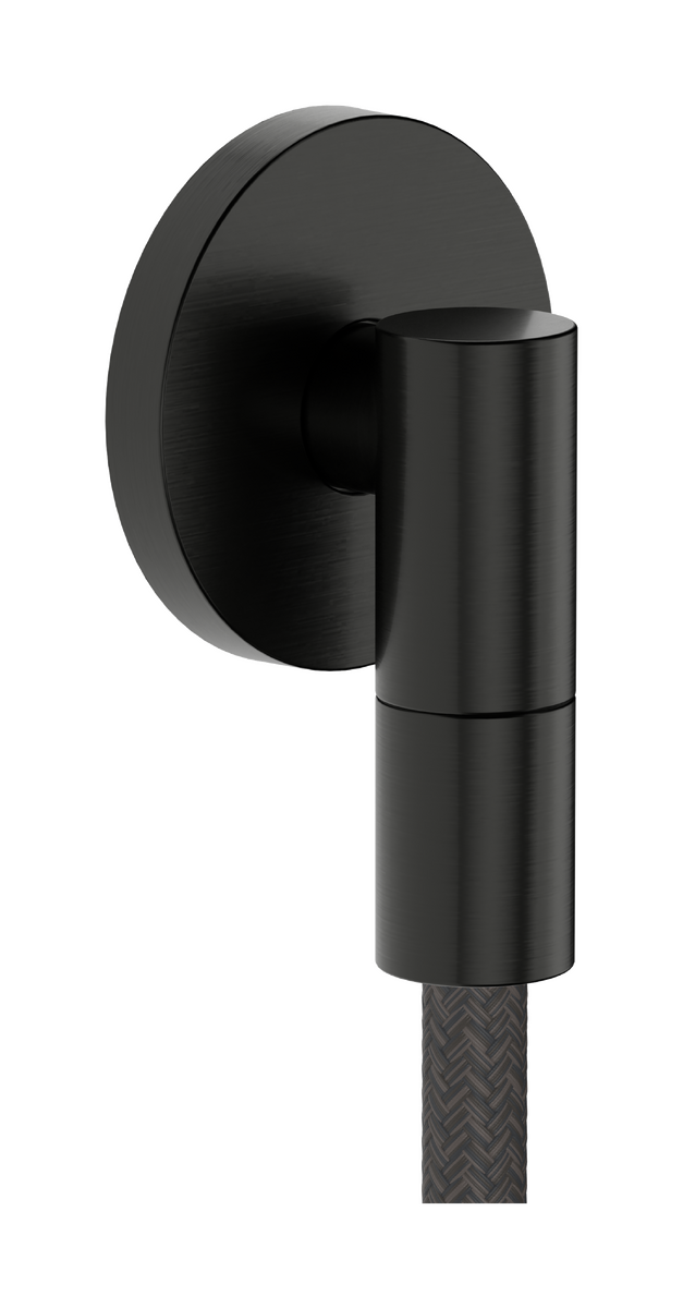 HANSGROHE FixFit Fine S Wandanschluss mit Rückflussverhinderer #28882340 - Brushed Black Chrome