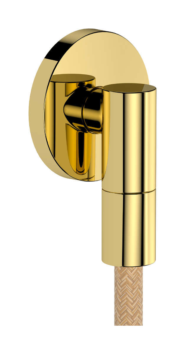 HANSGROHE FixFit Fine S Wandanschluss mit Rückflussverhinderer #28882990 - Polished Gold Optic