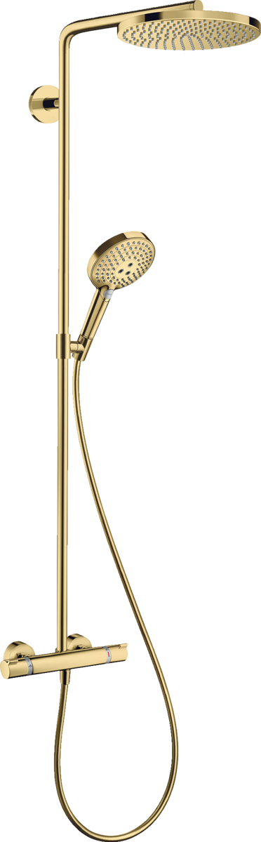 HANSGROHE Raindance S Showerpipe 240 1jet PowderRain EcoSmart mit Thermostat #28823990 - Polished Gold Optic