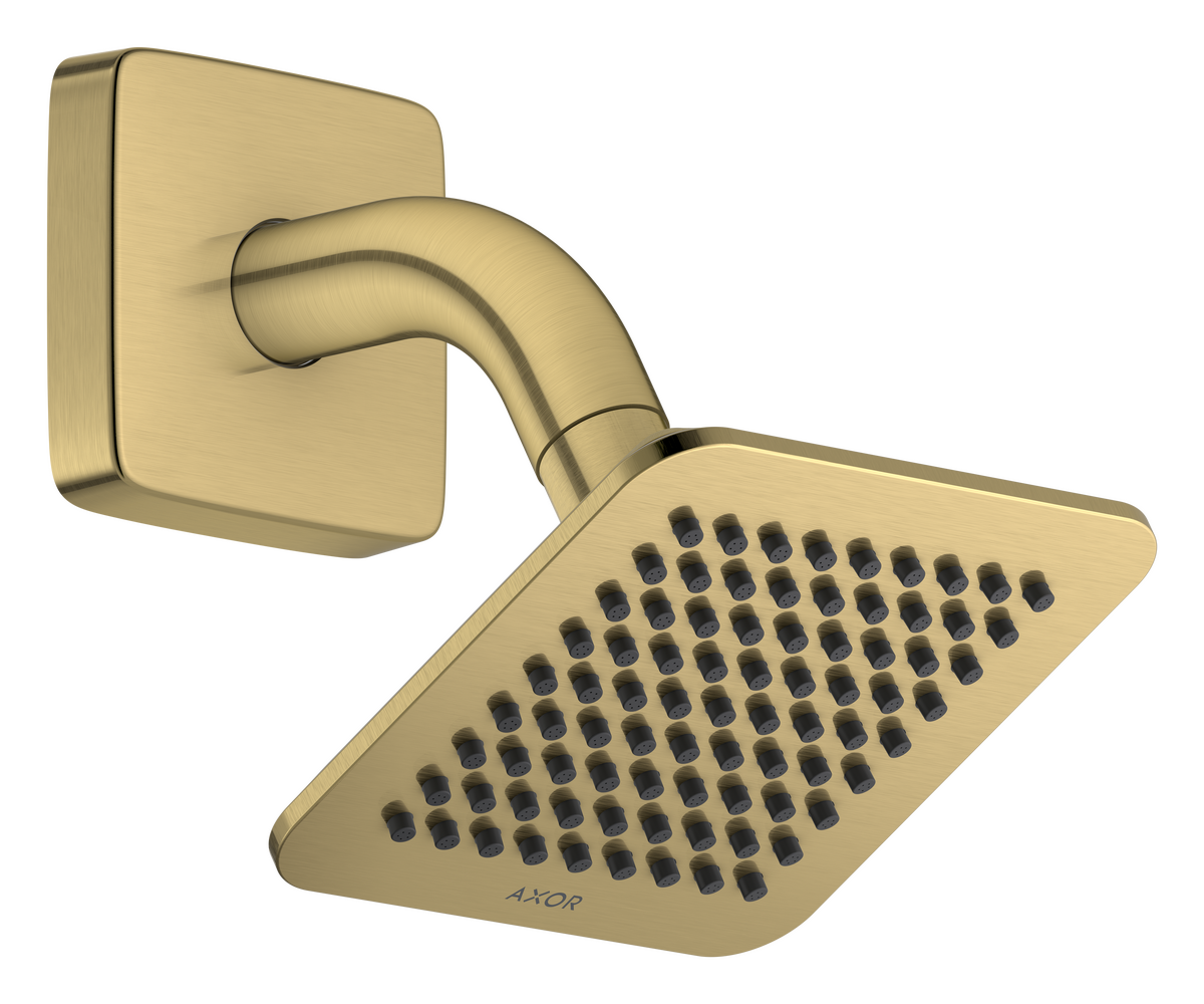 HANSGROHE AXOR Citterio C Kopfbrause 120/120 1jet EcoSmart mit Brausearm #28810950 - Brushed Brass