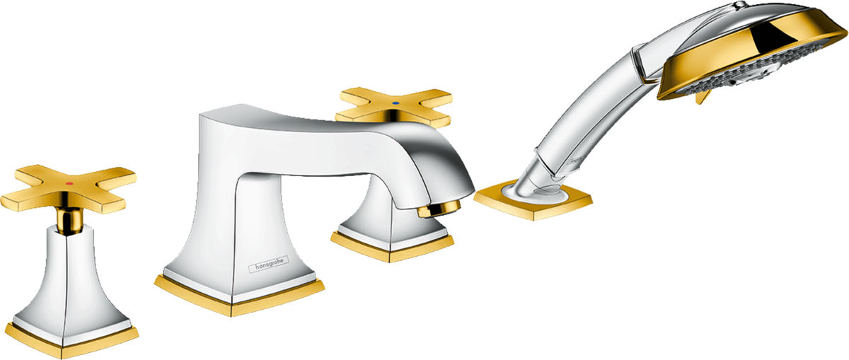 HANSGROHE Metropol Classic 4-Loch Wannenrandarmatur mit Kreuzgriffen #31449090