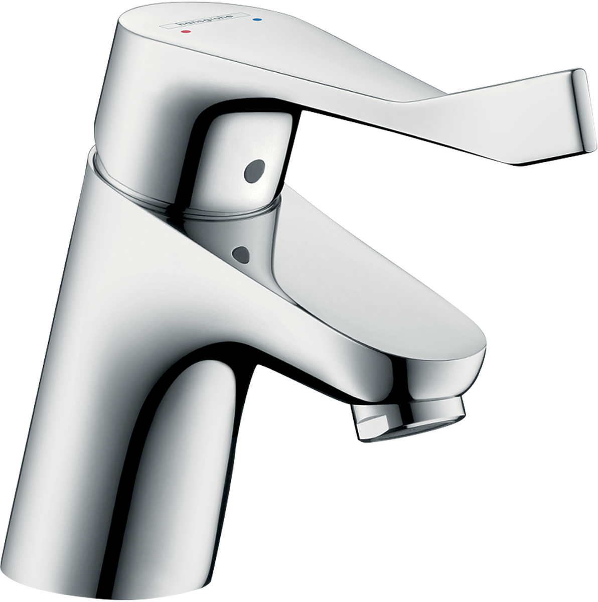 HANSGROHE Focus Einhebel-Waschtischmischer 70 mit extra langem Comfortgriff 12,1 cm und Zugstangen-Ablaufgarnitur #31910000 - Chrom