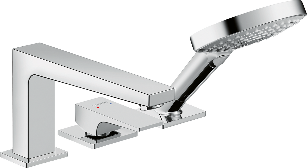 HANSGROHE Metropol 3-Loch Einhebel-Wannenrandmischer mit Hebelgriff für Secuflex #32550000 - Chrom
