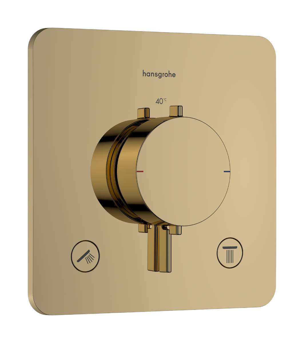 HANSGROHE Ecostat Comfort Q Thermostat Unterputz für 2 Verbraucher #33713990 - Polished Gold Optic