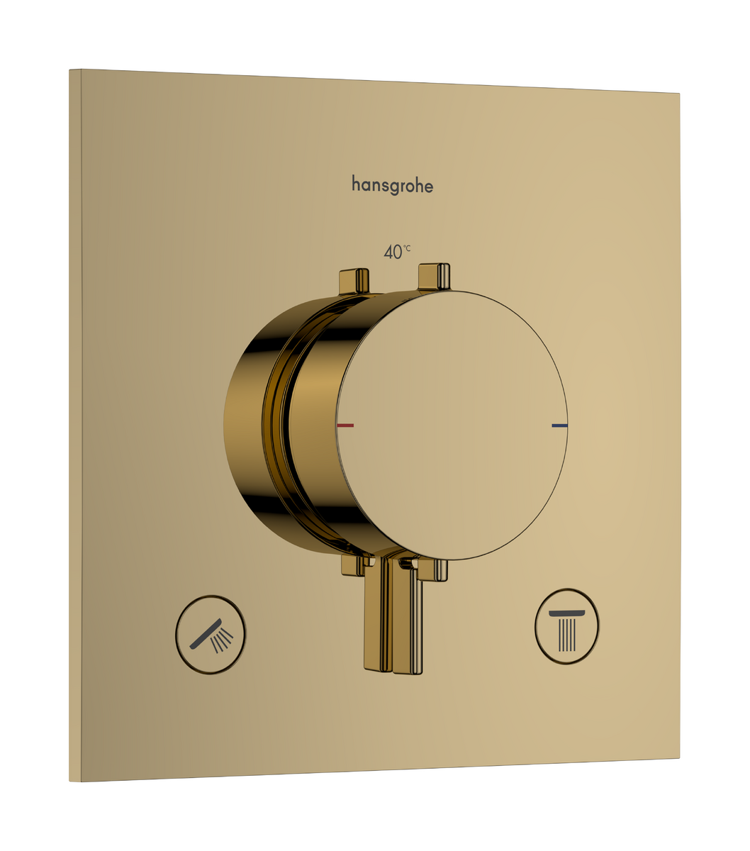 HANSGROHE Ecostat Comfort E Thermostat Unterputz für 2 Verbraucher #33711990 - Polished Gold Optic