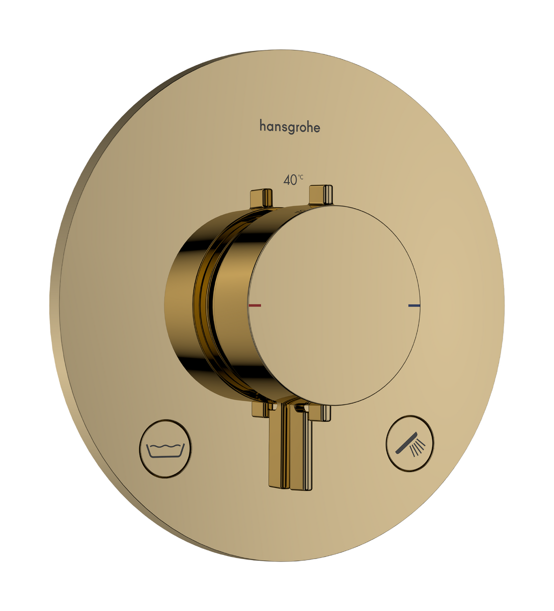 HANSGROHE Ecostat Comfort S Thermostat Unterputz für 2 Verbraucher mit integrierter Sicherungskombination nach EN1717 #33718990 - Polished Gold Optic
